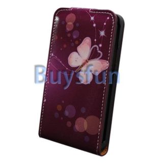 Butterfly Purple Flip Vertical Leather Cover Case For Samsung Galaxy