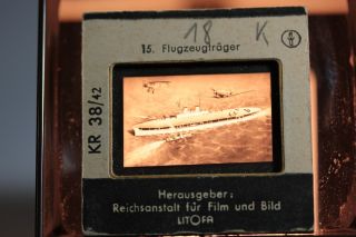 Originales Dia 40er Jahre Flugzeugträger