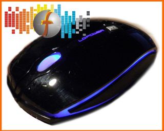 PC Maus 1600 dpi LC Power m711B USB, schwarz, glanz, blaue Beleuchtung