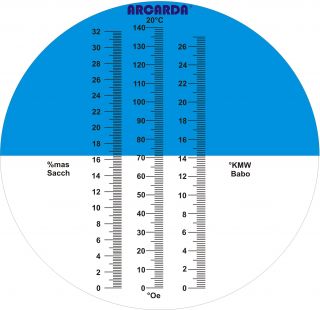14O°Oe, Brix KMW Winzer Refraktometer ATC/ FREI HAUS