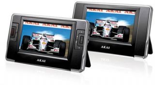Akai ACVDS705T Auto DVD Player fuer Kopfstuetzen doppel 2 x 7 LCD USB
