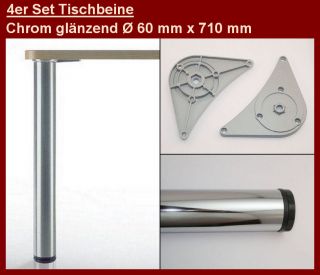  Tischbein Tischbeine Chrom poliert 60 x 710 mm Tischfuss Tischfuesse