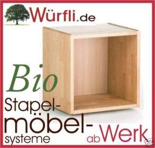 Bio Regal system Würfli. massiv Holz. Fabrikverkauf.