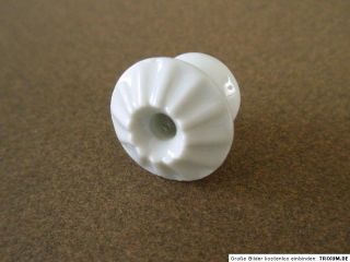 Porzellanknöpfe Porzellanknopf Weiß gerippt 19 mm klein