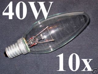 10x Kerzenlampe Glühbirnen 40 Watt E14 Glühlampen 40W