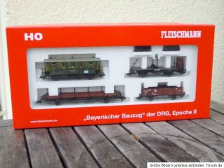 Fleischmann 580908 H0 Set 4 teiliger Bayrischer Bauzug der DRG Ep.2
