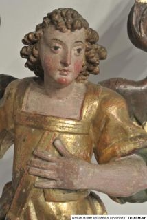 Barock Skulptur   Hl. Michael od. Gabriel (82,5cm) / um 1700