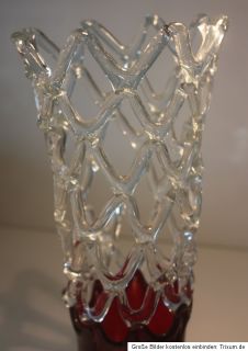 GEFLOCHTENES GLAS ANSEHEN Alte Vase &TOPAntique Murano Glass