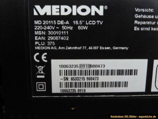 MEDION MD 20115 DE A LCD TV DVD Player DVB T