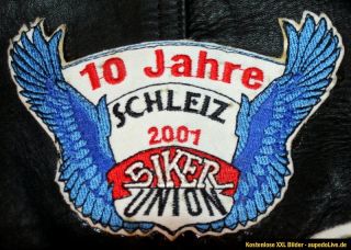 Motorrad Leder Weste Spencer Kutte Club Abzeichen Lederweste Schwarz