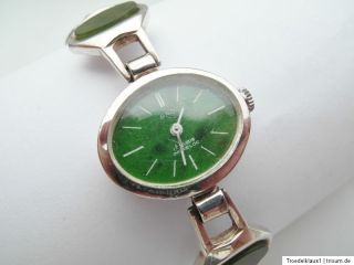 Silber Armband   Uhr,,Marke ORO,,835 Silber gepunzt,Mit JADEIT,,,TOP