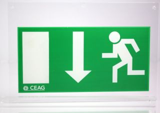 Cooper / Ceag Piktogrammscheibe für Notbeleuchtung Fluchtweg PL/PR 2S
