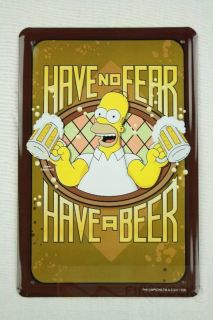 Blechschild Die Simpsons have no fear have a beer Bier Metallschild