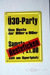 Blech Metall Schild Karte Fun Wand Deko Bild Ü30 Party Resteficken