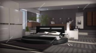 INNOCENT Rundbett SANCTUARY schwarz 180cm beleuchtet Bett 180x200