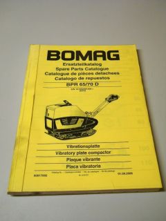 Ersatzteilkatalog Bomag BPR 65/70 D 65/70D für Rüttelplatte mit Hatz