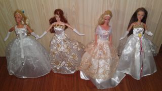 Kleid Kleidung Hochzeitskleid Wedding für Barbie Steffi Puppe Dolls