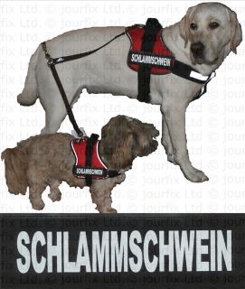SCHLAMMSCHWEIN 1x Logo klein weiß für Julius K9® Hundegeschirr