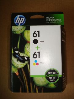 HP # 61 INK, COMBO PACK, BLACK AND TRI COLOR