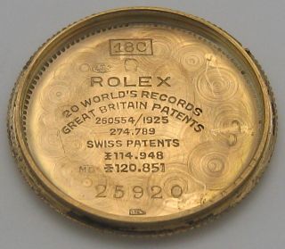 ROLEX OYSTER KANALSCHWIMMER ARMBANDUHR GOLD von 1925
