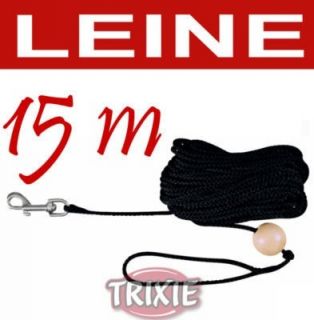 Trixie Schleppleine Leine Holzkugel 15 m ø 6 mm schwarz
