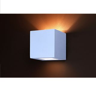 Wandleuchte Gips Lampe Wandlampe Gipslampe Quadrat 15cm