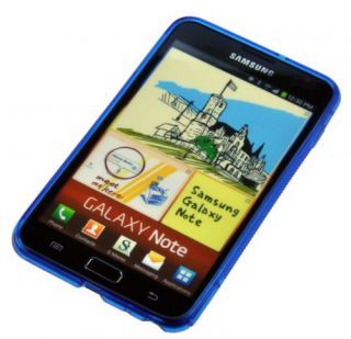 Line Silikon Case BLAU für Samsung Galaxy Note N7000 Tasche