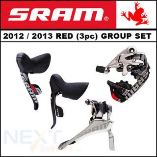 2012 / 2013 SRAM RED (3pc) GROUP SET ERGO SHIFTERS + FRONT & REAR