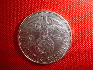 1010 SILBER Ag 2 Mark Reichsmark 1938 B Silver Deutsches Reich