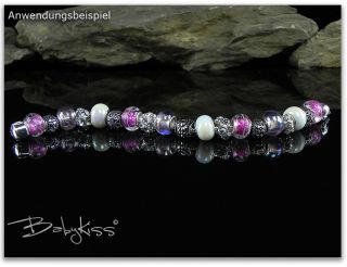 Original BabyKiss Glas Bead   Rosa   Beads Glas Modul Element   N004