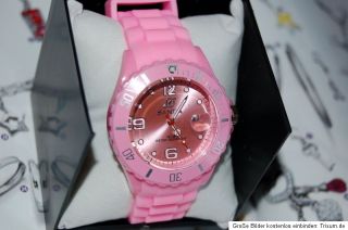 NEU rosa SANDA Uhr Datum Silikon Trend 2012 SUG 250 Watch NEU OVP mit
