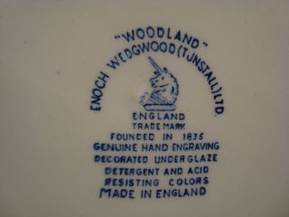 Keramik Teller Enoch Wedgwood Woodland England China Blau founded in