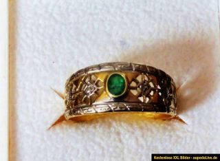 HOCHWERTIGER Damenring Ring 585 Gold Smaragd antik Schmuck