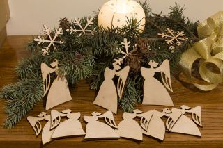Weihnachtsdekoration,Weihnachtsanhänger aus Holz,Baumschmuck,Sterne