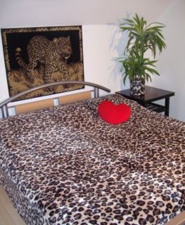 Tagesdecke Kuscheldecke Wohndecke Sofaüberwurf Leopard Felloptik 200