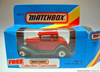 Matchbox Superfast Nr.73C Ford Model A rot & grün in Box