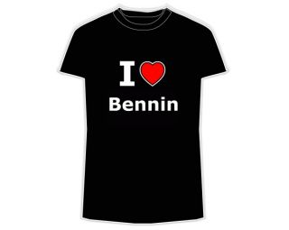 Shirt girlie I love Bennin S 3XL
