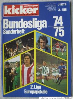 kicker Sonderheft Bundesliga 1974/75 (top Zustand)