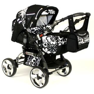 S6 Luxus Kombi Kinderwagen 6 fach Federung + Babyschale
