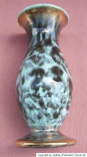 Keramik Vase FOREIGN 104 14 Gold Dekor 50er Jahre