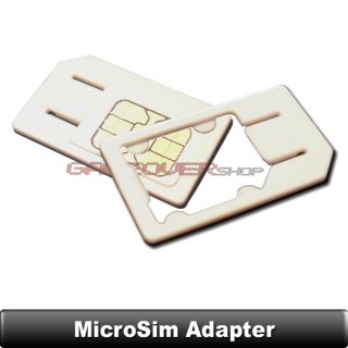 2x MicroSim Adapter Halterung für Karte Card Micro Sim / click weiss