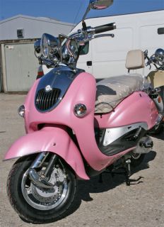Retroroller 50ccm Motorroller Pink metallic Retro Benzhou R05 Mofa