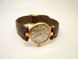 Damen Cartier Armband Uhr 925er Silber Vergoldet