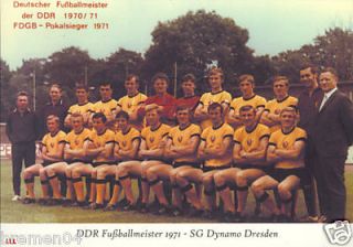 SG DYNAMO DRESDEN + Deutscher Meister DDR 70/71 + FDGB Pokal 1971