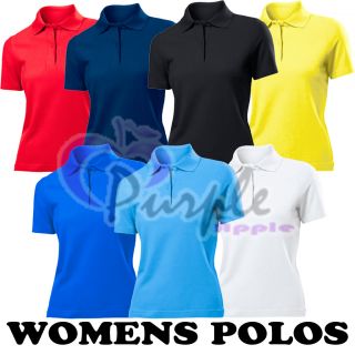 Womens Girls Ladies NEW Polo Shirt All Colours Sizes