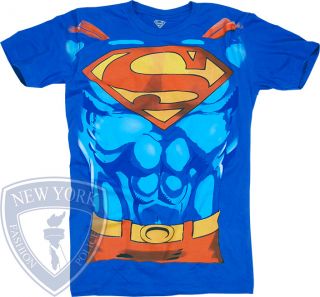 SUPERMAN T SHIRT CLARK KENT DC COMICS MUSCLE COSTUME TEE S