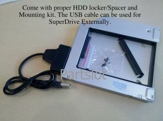 USB 2.0 2nd HDD Caddy Module Apple Mac MacBook Pro SATA