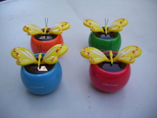 4x Solar Schmetterling, Flip Flap Blume, Solarblume, Wackelblume NEU