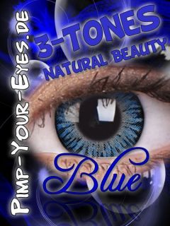kosmetische farbige Kontaktlinsen ohne Stärke / natürlich blaue
