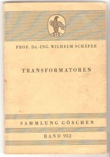Göschen Nr. 952 Transformatoren, Schäfer, 1962